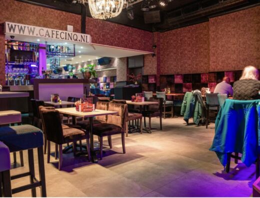 Flexwerken bij Café Cinq in Den Bosch, uitzicht op de St-Jan, Parade
